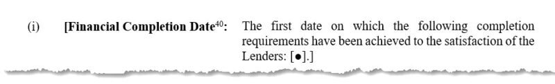 the Commercial Operations Date As the name says, it’s the date on which the commercial operation of the project occurs. If the project is under a concession or has signed any sort of purchase agreement then the definition might refer to the contract between the purchaser and the project. Example from a real loan contract: