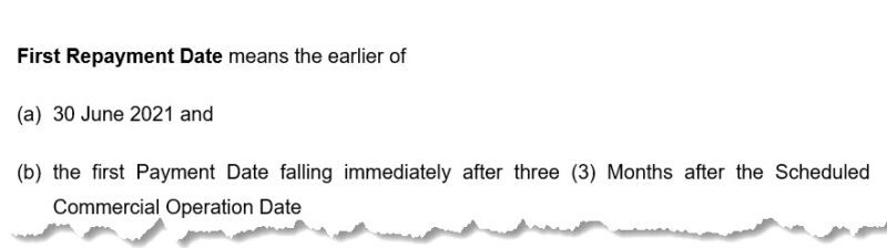 Key dates in a typical project finance loan term sheet and its application in a project finance model