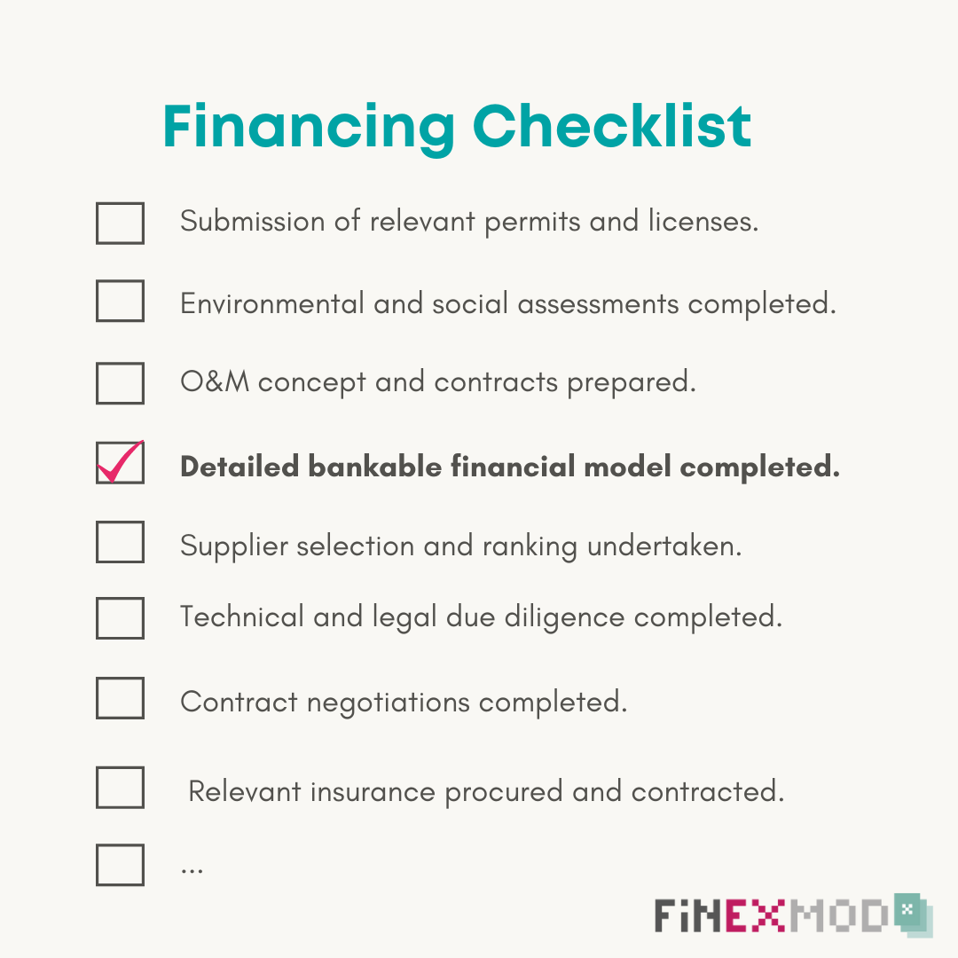 financial model as a document in financing checklist